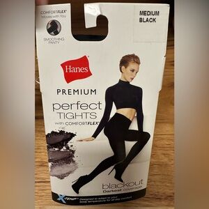 Hanes Premium 100 Denier Comfort Flex Black Perfect Tights NWT